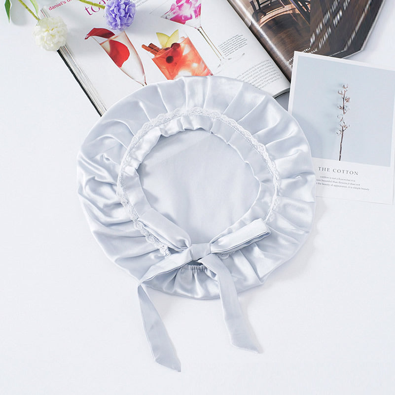 [Silver] SilkSilky-CA Pure Silk Sleep Cap 003