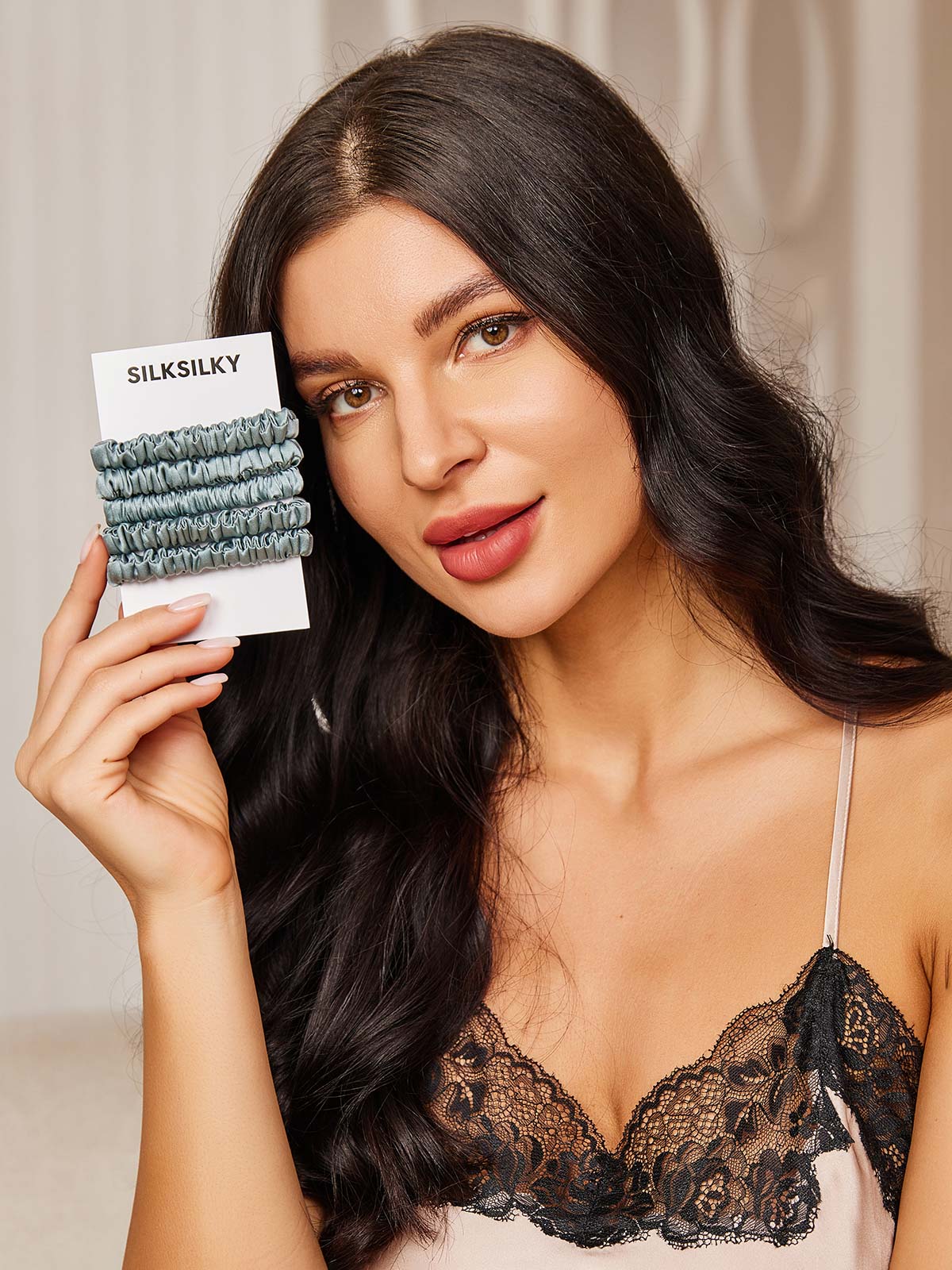 [Steel Blue] SilkSilky-CA 19Momme Scrunchie 003