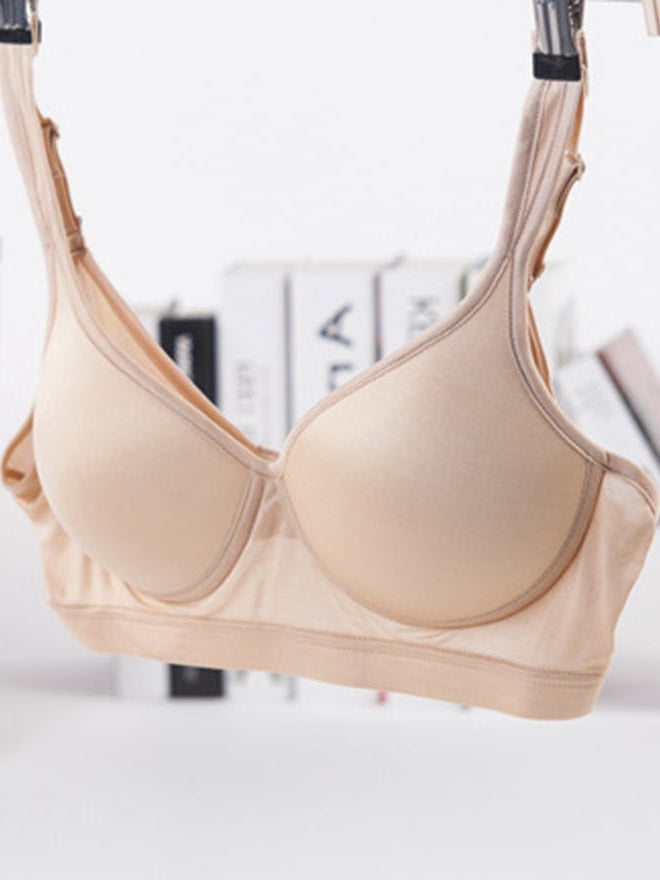 [Tan] SilkSilky-CA Silk Knitted Bra 004