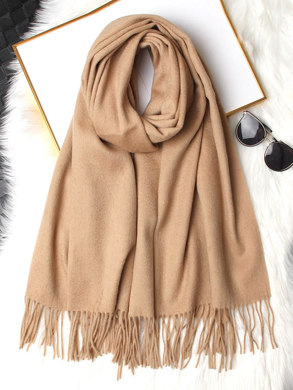[Tan] SilkSilky-CA Wool Scarf 006