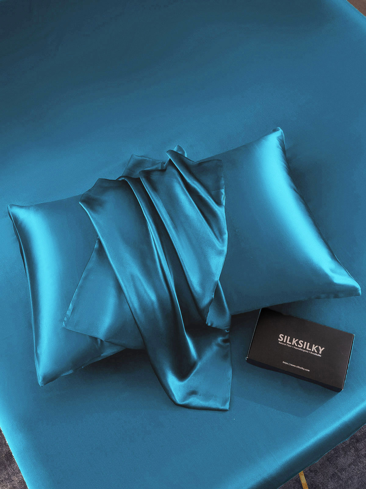 [Teal] SilkSilky-CA 19Momme Pure Silk Pillowcase 006