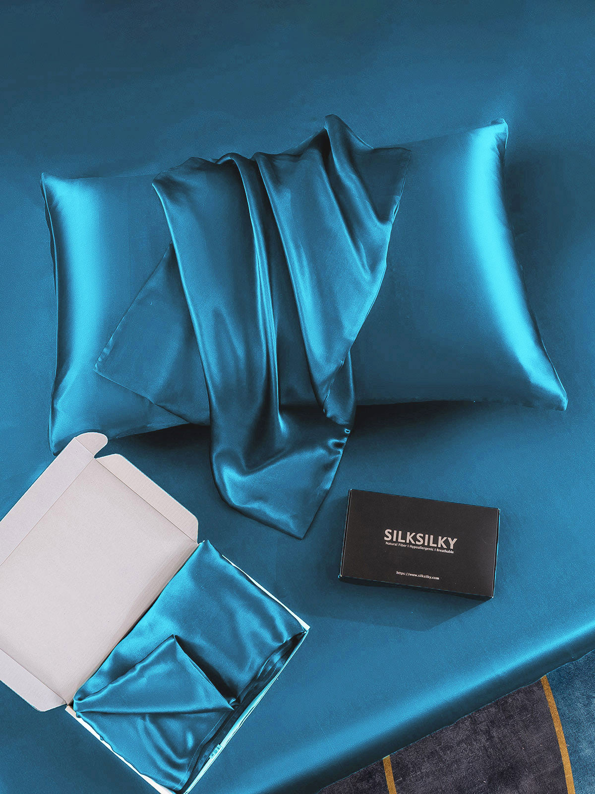[Teal] SilkSilky-CA 19Momme Pure Silk Pillowcase 007
