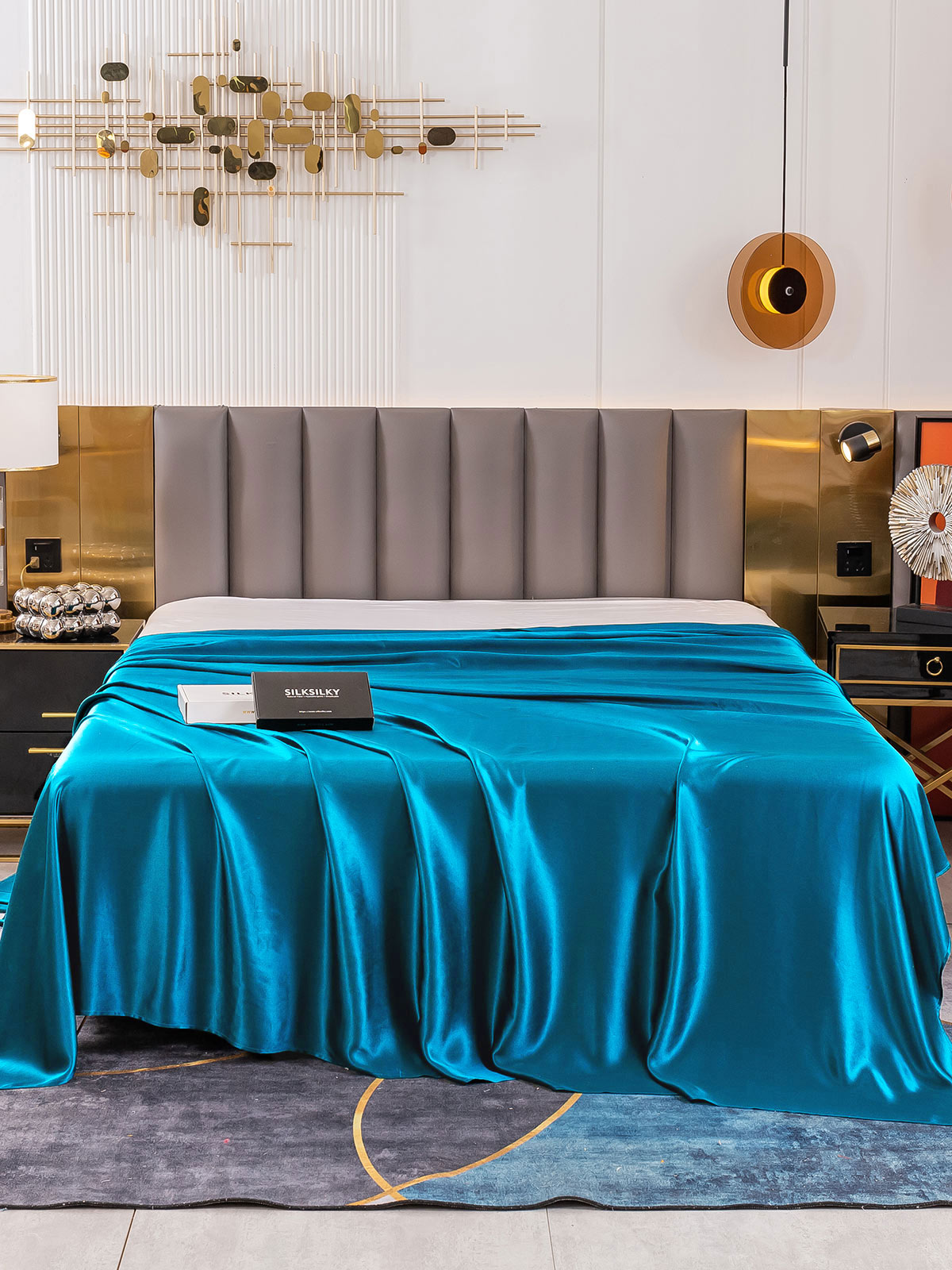 [Teal] SilkSilky-CA 19Momme Pure Silk Sheet 002