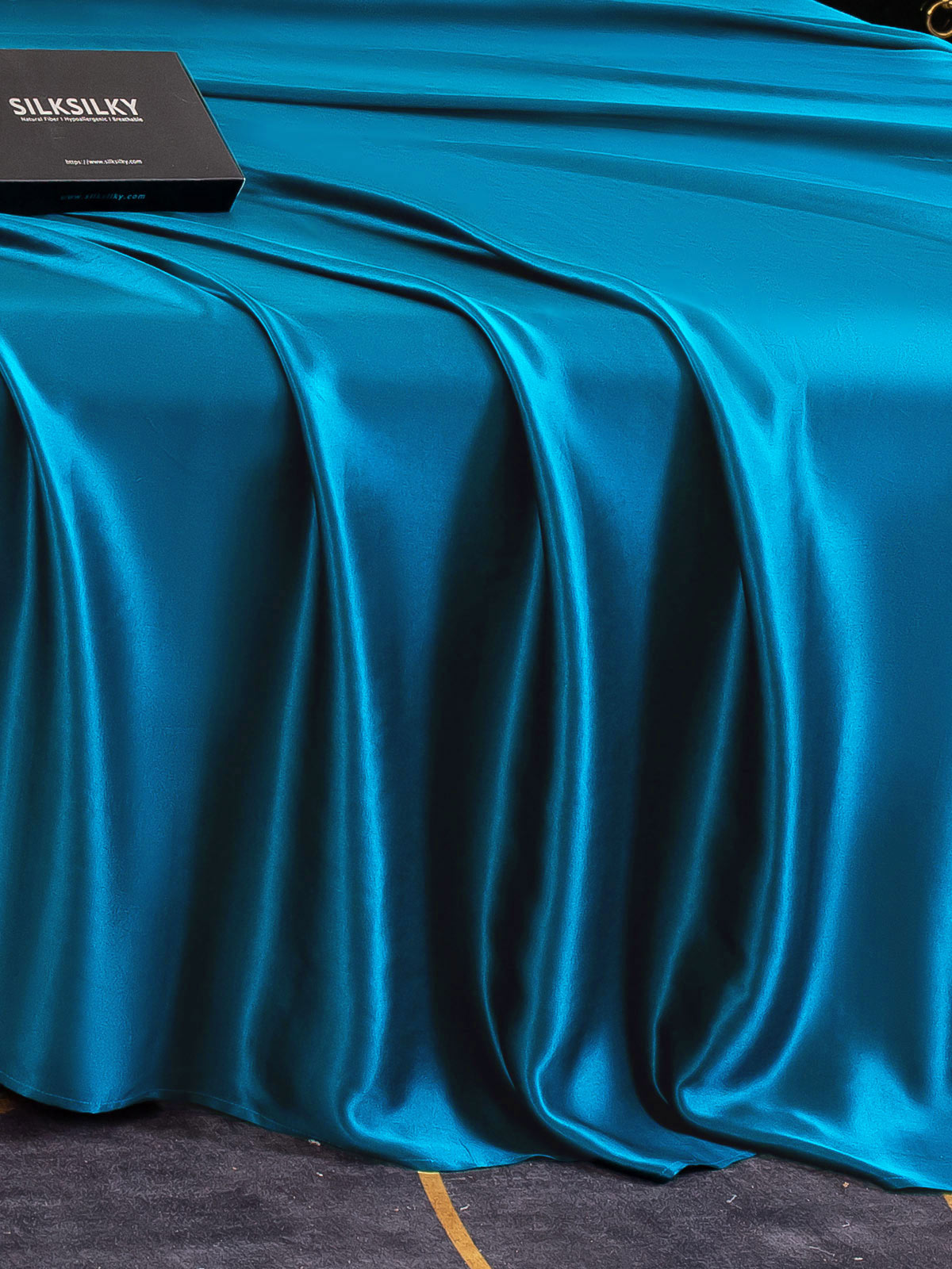[Teal] SilkSilky-CA 19Momme Pure Silk Sheet 003