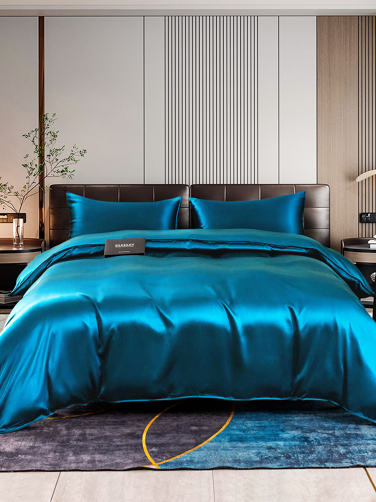[Teal] SilkSilky-CA 22Momme Pure Silk Bedding Set 001
