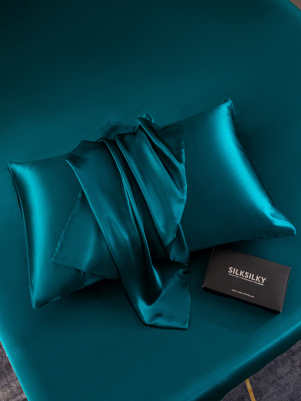 [Teal] SilkSilky-CA 22Momme Pure Silk Pillowcase 005