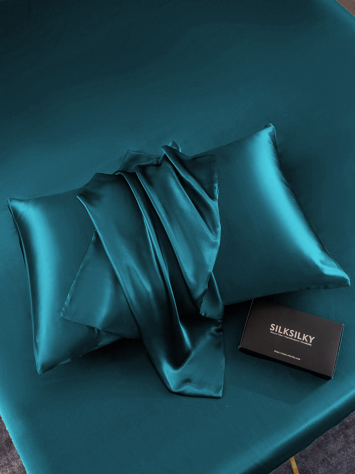[Teal] SilkSilky-CA 22Momme Pure Silk Pillowcase 005