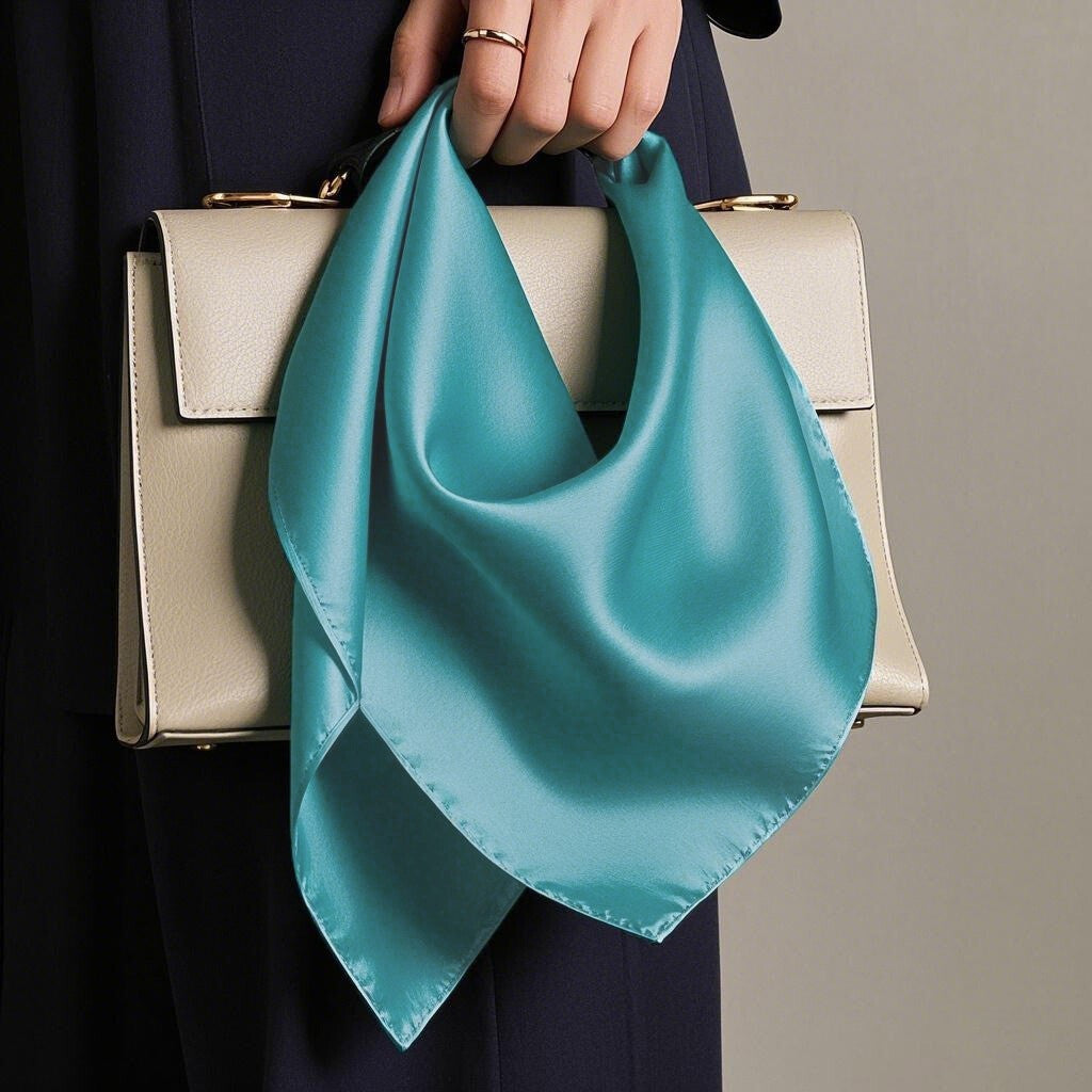 [Teal] SilkSilky-CA Pure Silk Scarf 003