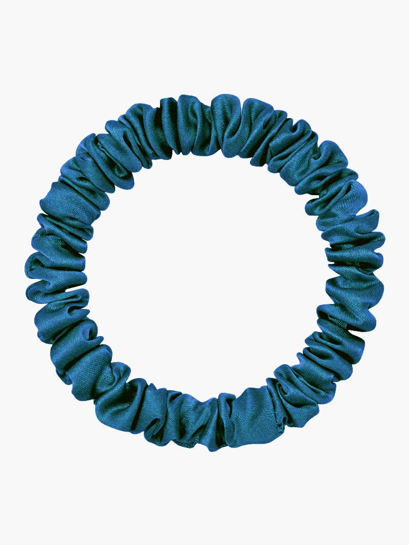 [Teal] SilkSilky-CA 19Momme Scrunchie 004