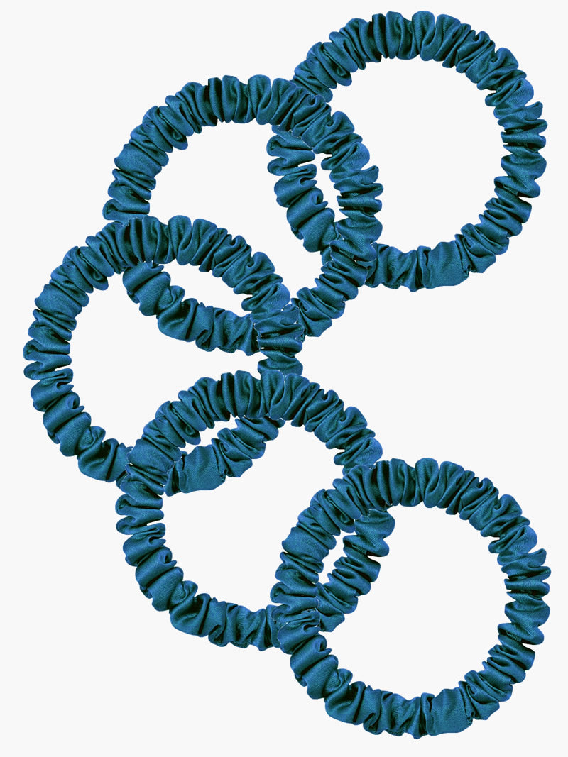 [Teal] SilkSilky-CA 19Momme Scrunchie 004
