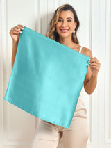 [Teal] SilkSilky-CA Scarf 008