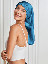 [Teal] SilkSilky-CA Pure Silk Sleep Cap 004