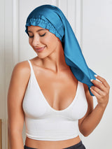 [Teal] SilkSilky-CA Pure Silk Sleep Cap 005
