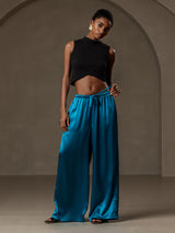 [Teal] SilkSilky-CA Women's Pants 005
