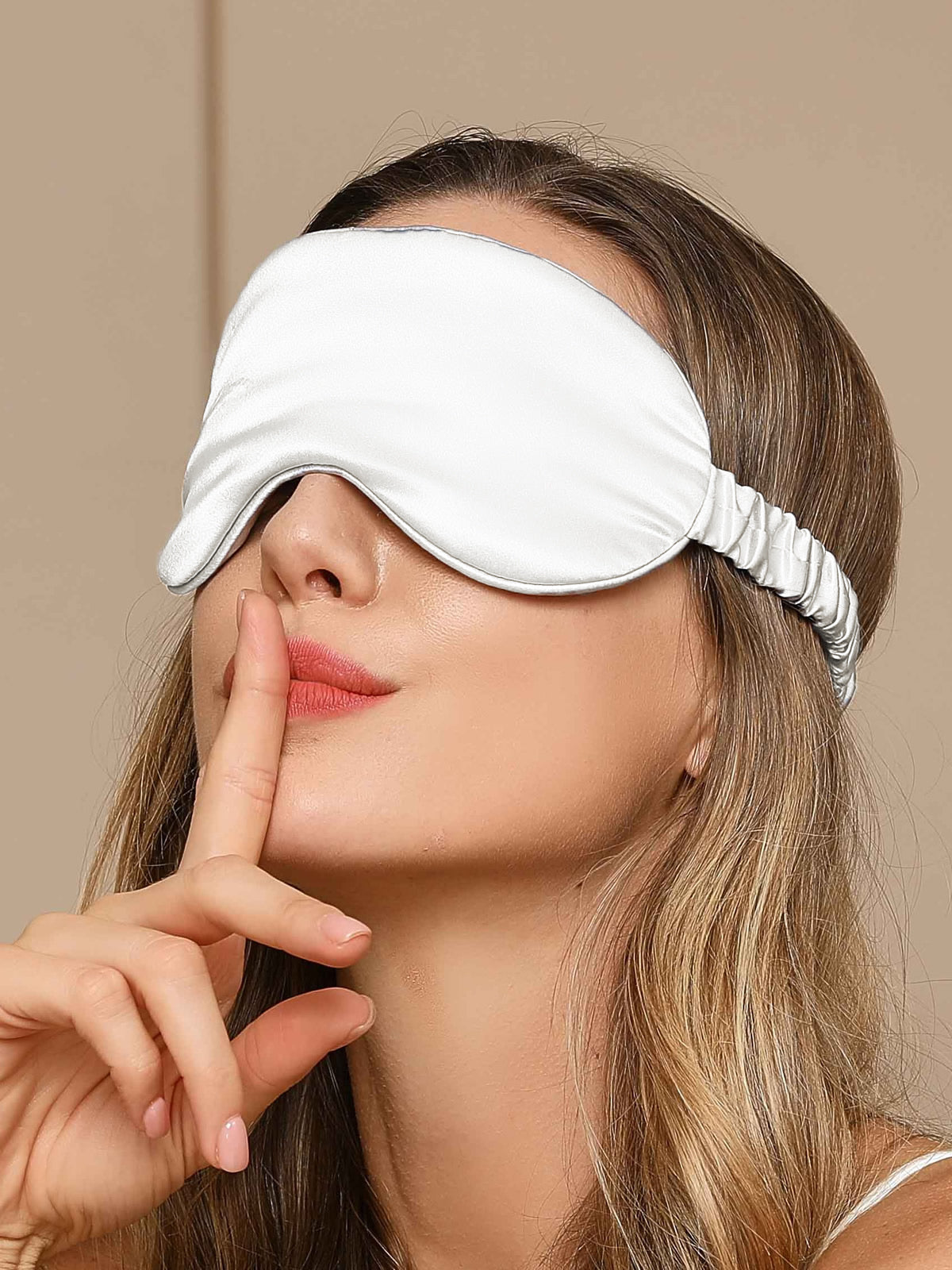 [White] SilkSilky-CA 19Momme Pure Silk Eye Mask 001