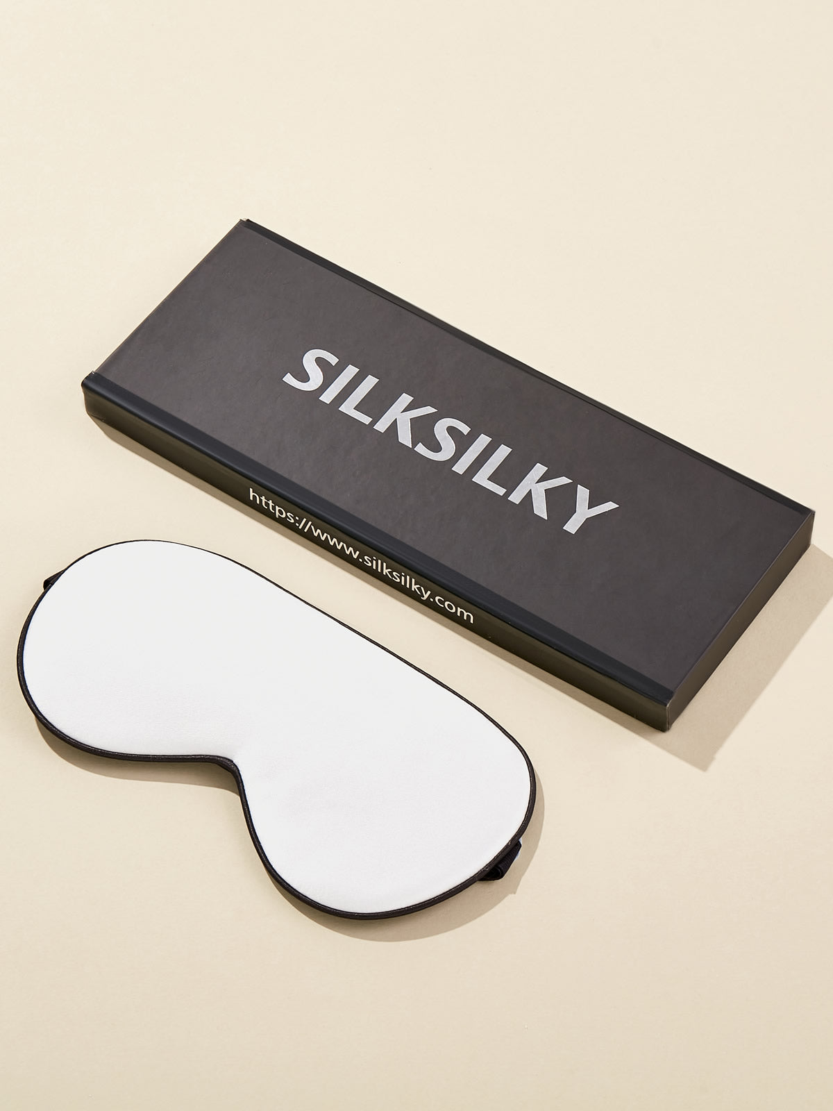 [White] SilkSilky-CA 19Momme Pure Silk Eye Mask 001