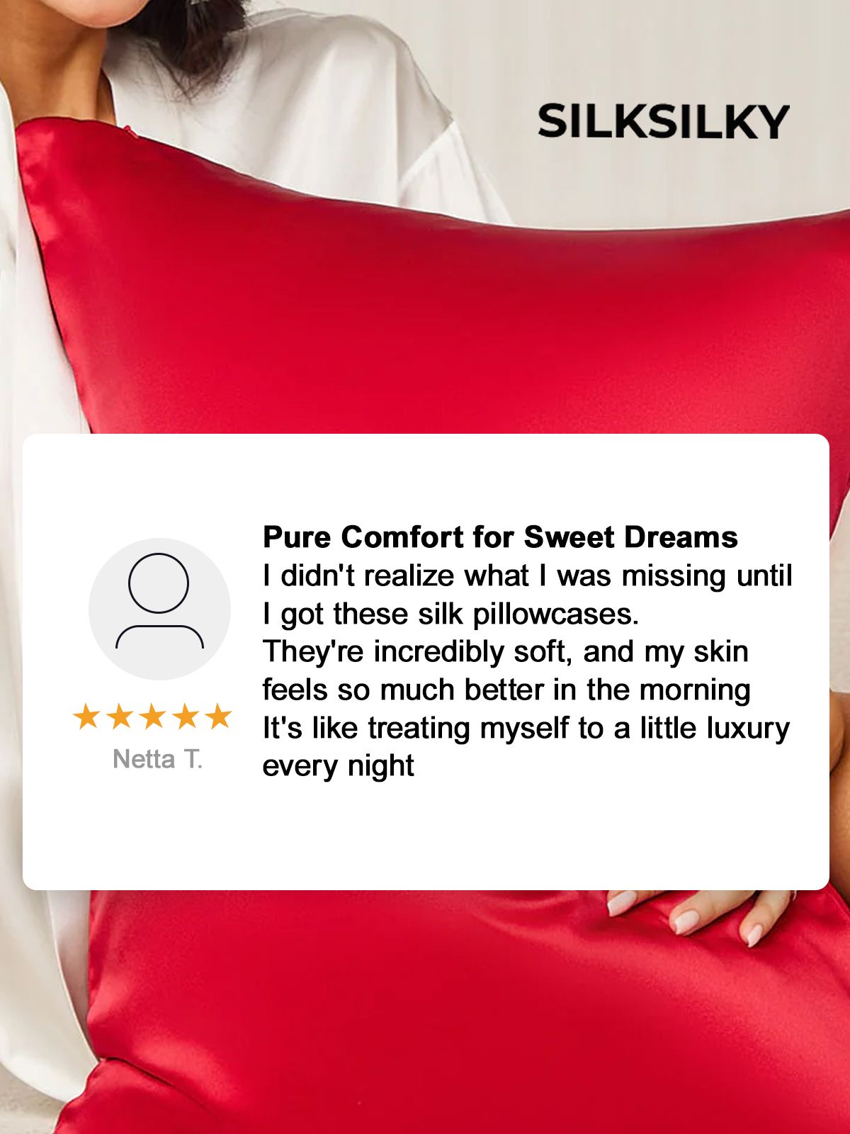 [White] SilkSilky-CA 19Momme Pure Silk Pillowcase 003