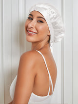 [White] SilkSilky-CA Sleep Cap 001