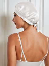 [White] SilkSilky-CA Sleep Cap 003