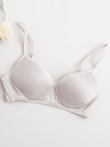 [White] SilkSilky-CA Silk Jersey Bra 005
