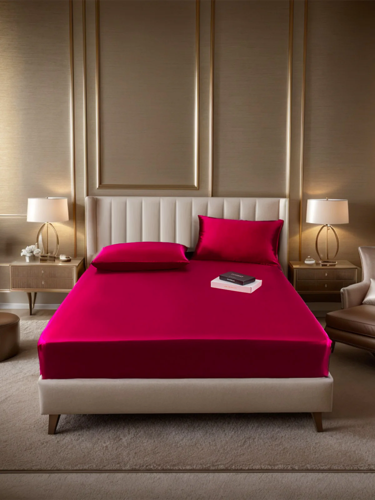 [Wine] SilkSilky-CA 19Momme Pure Silk Bedding Set 002