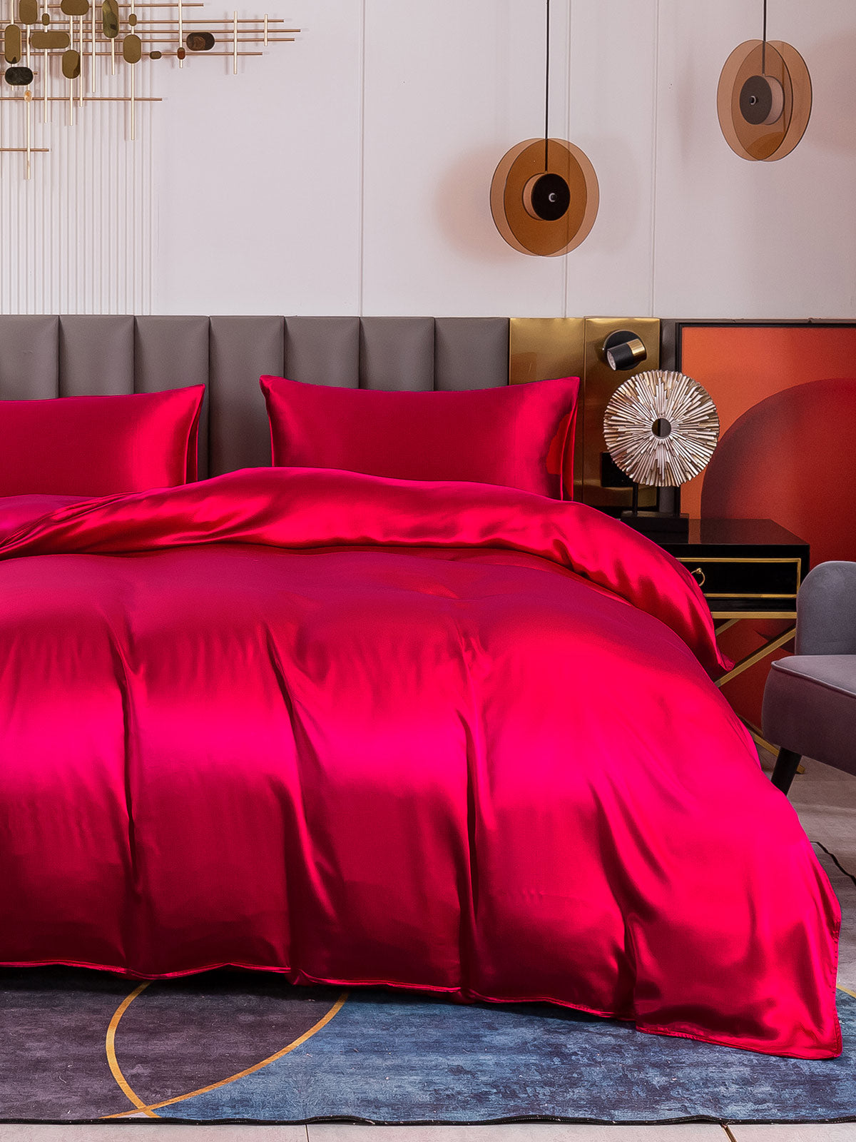 [Wine] SilkSilky-CA 19Momme Pure Silk Bedding Set 002
