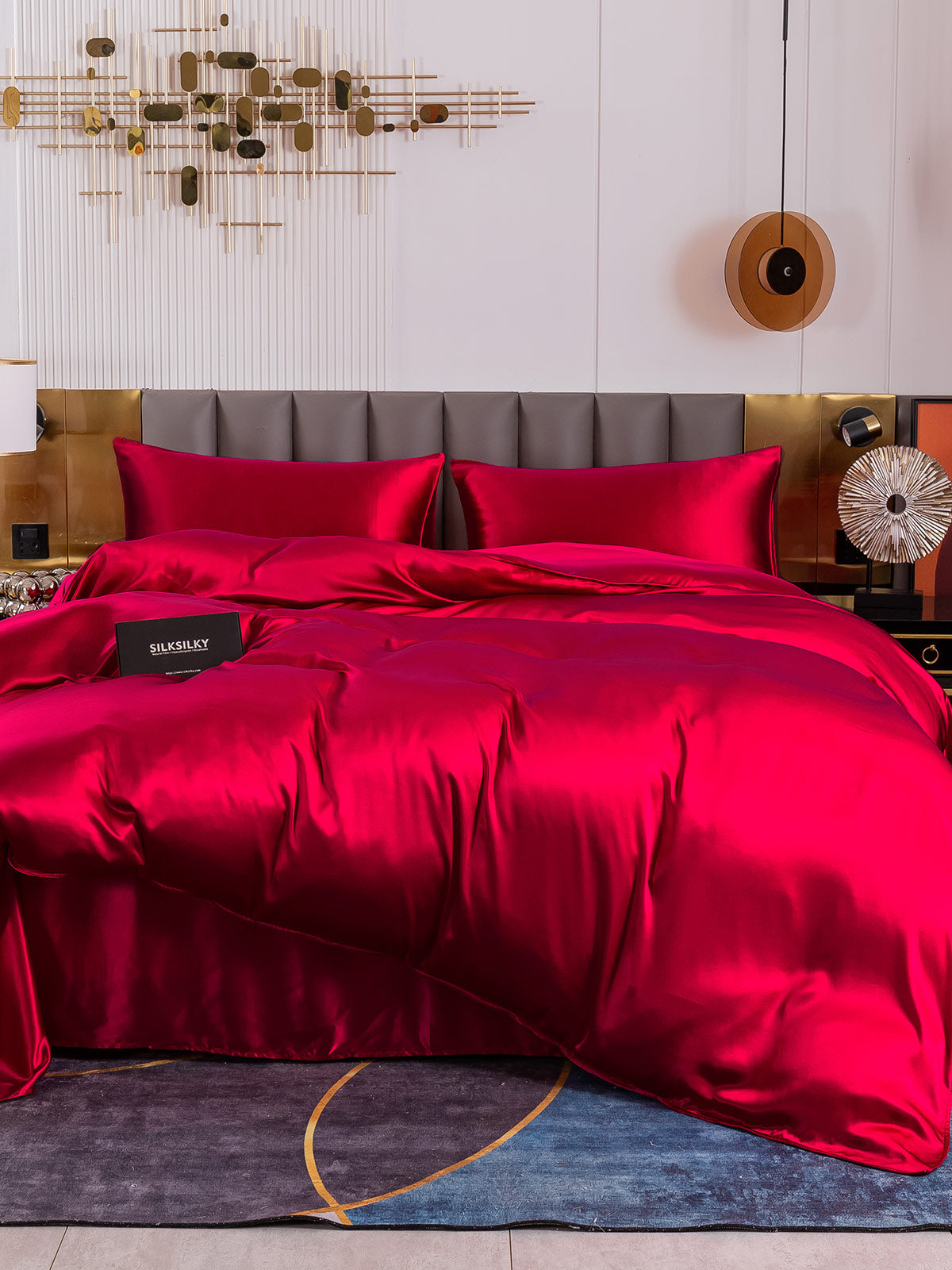 [Wine] SilkSilky-CA 19Momme Pure Silk Bedding Set 003
