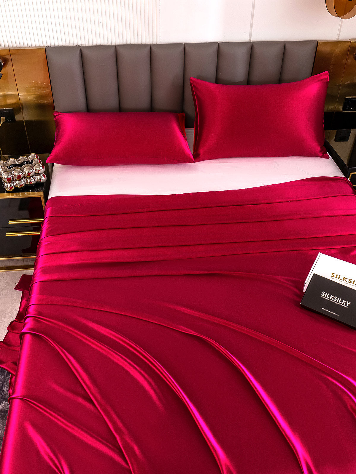 [Wine] SilkSilky-CA 19Momme Pure Silk Bedding Set 004