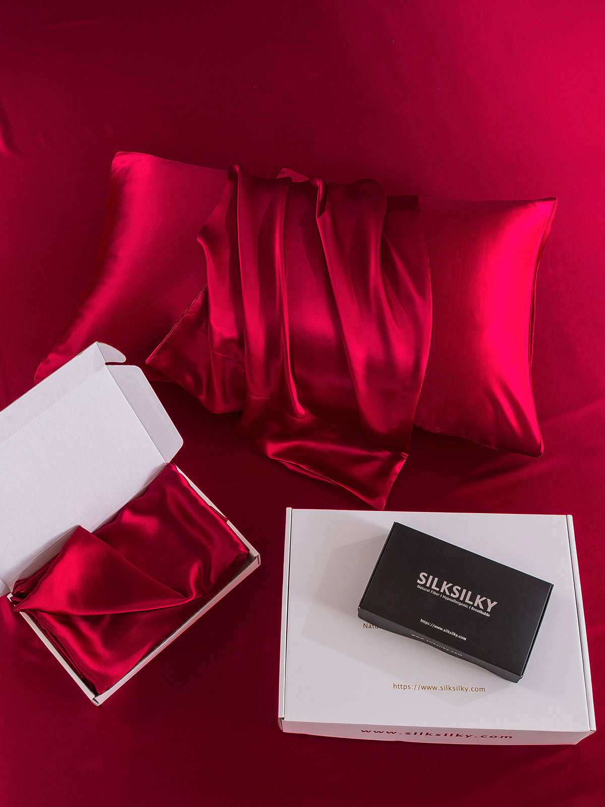 [Wine] SilkSilky-CA 19Momme Pure Silk Pillowcase 005