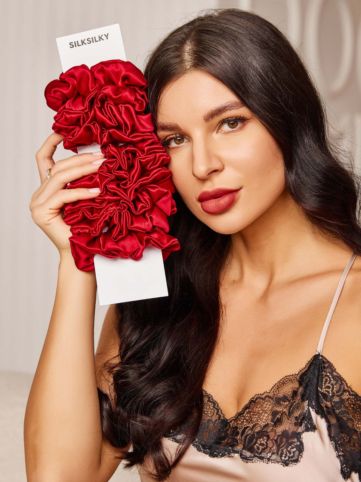 [Wine] SilkSilky-CA 19Momme Pure Silk Scrunchie 001