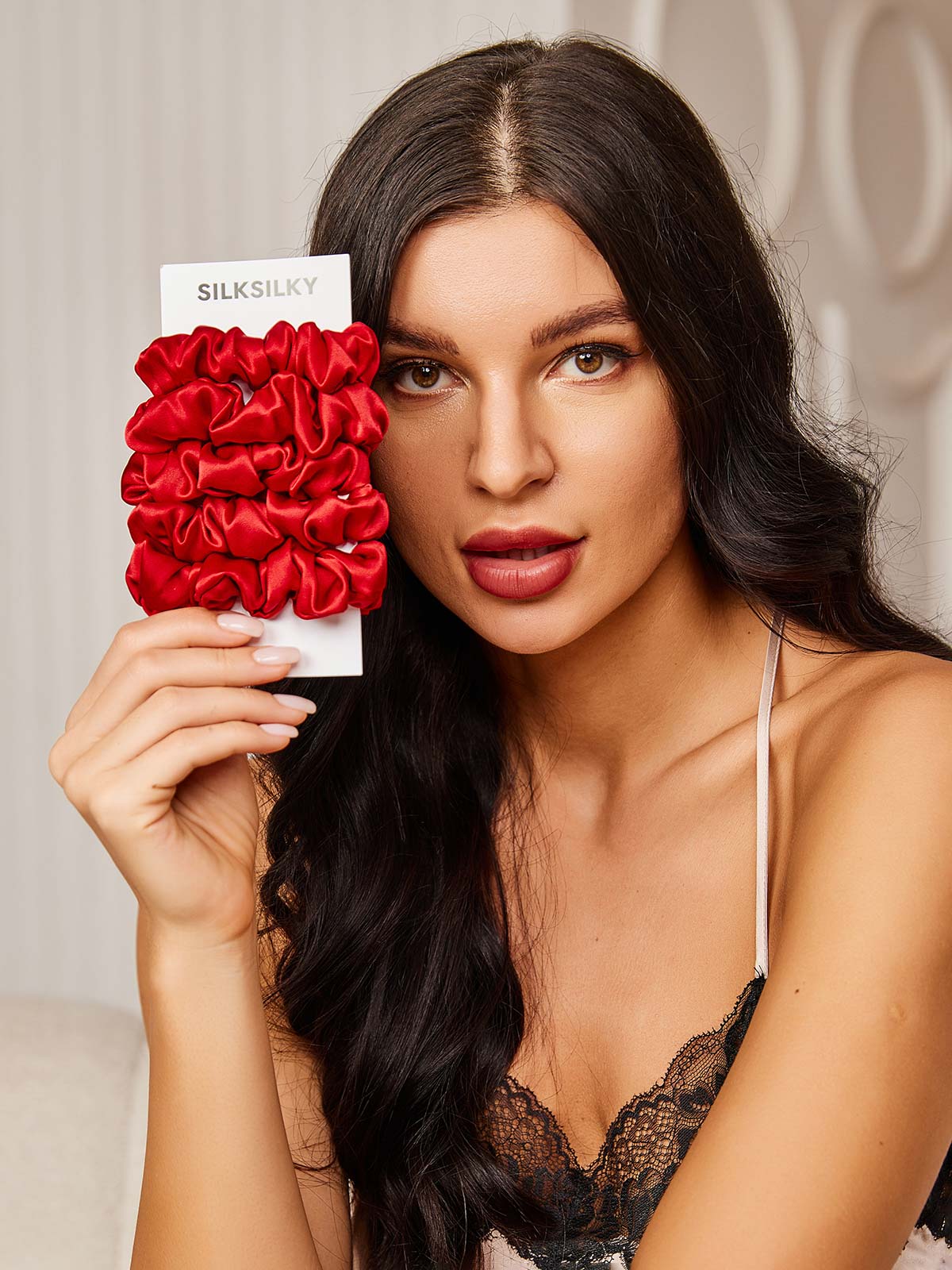 [Wine] SilkSilky-CA 19Momme Pure Silk Scrunchie 001