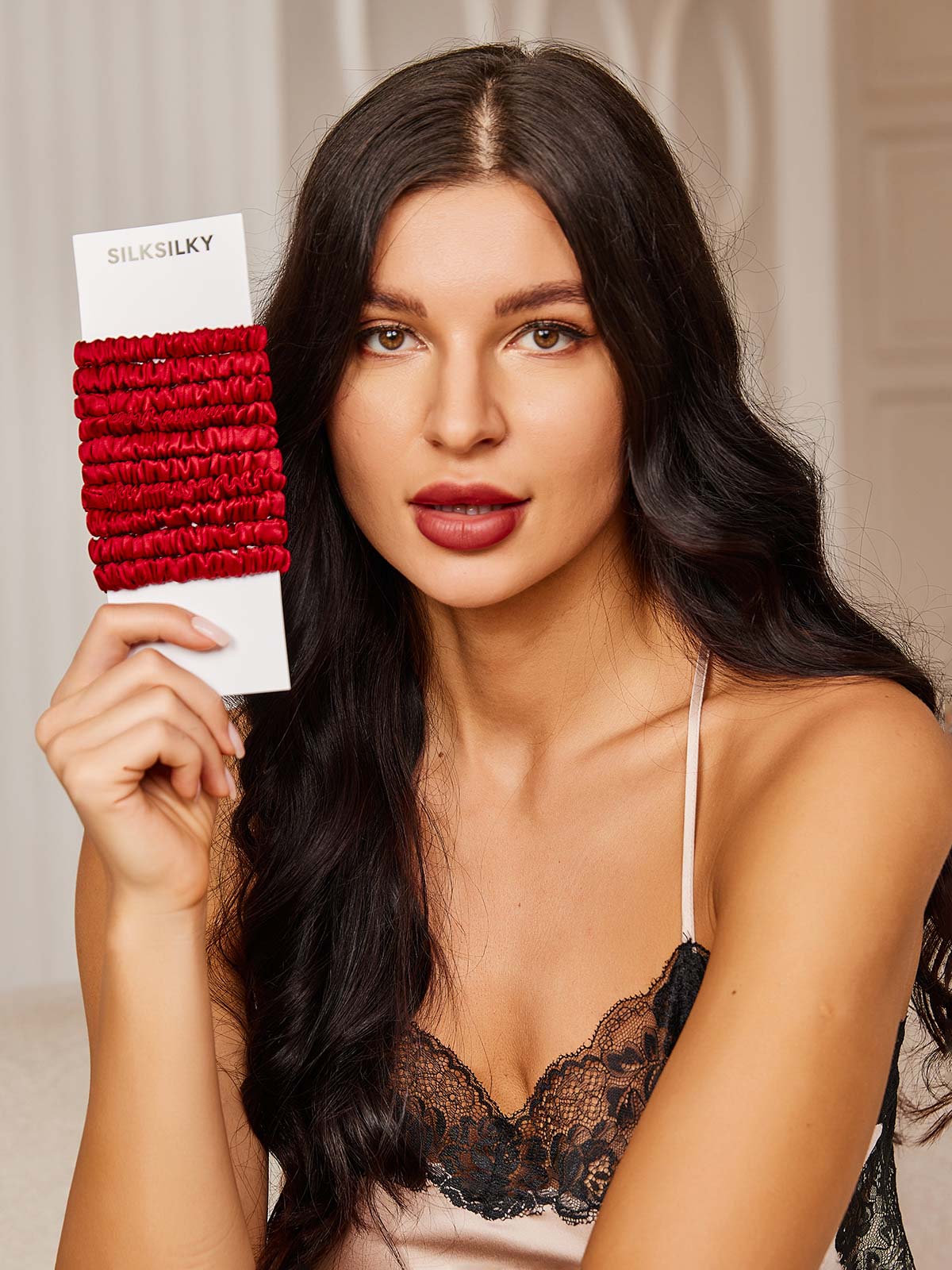 [Wine] SilkSilky-CA 19Momme Pure Silk Scrunchie 002