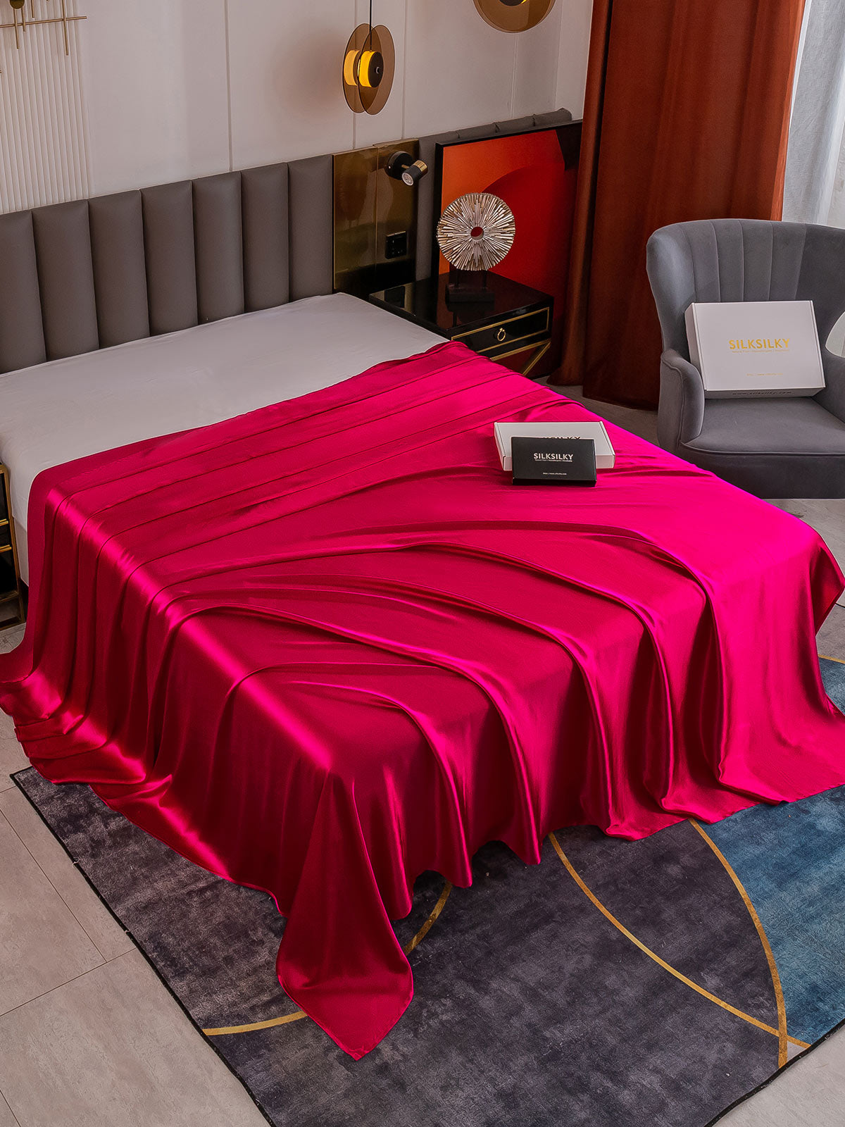 [Wine] SilkSilky-CA 19Momme Pure Silk Sheet 001
