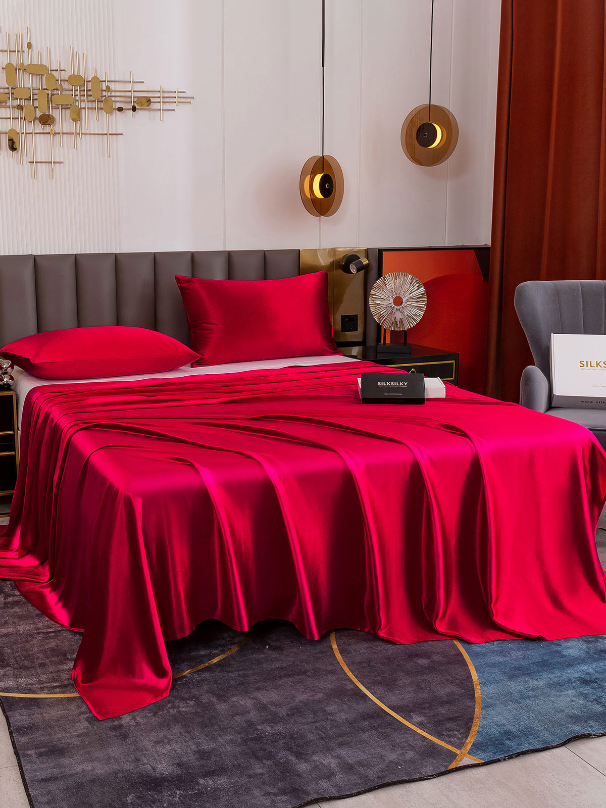[Wine] SilkSilky-CA 19Momme Pure Silk Sheet 002