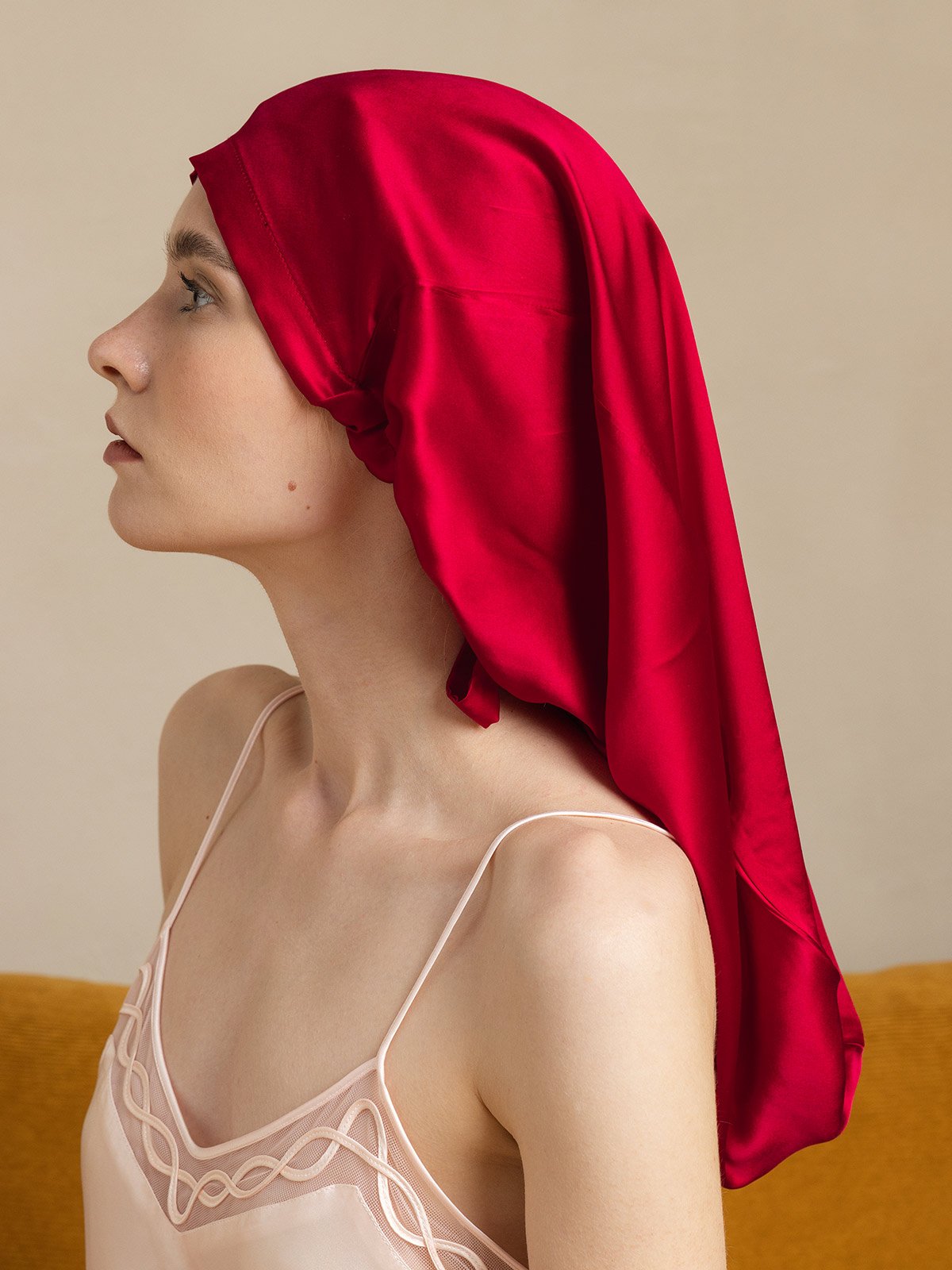 [Wine] SilkSilky-CA 19Momme Silk Sleep Cap 001
