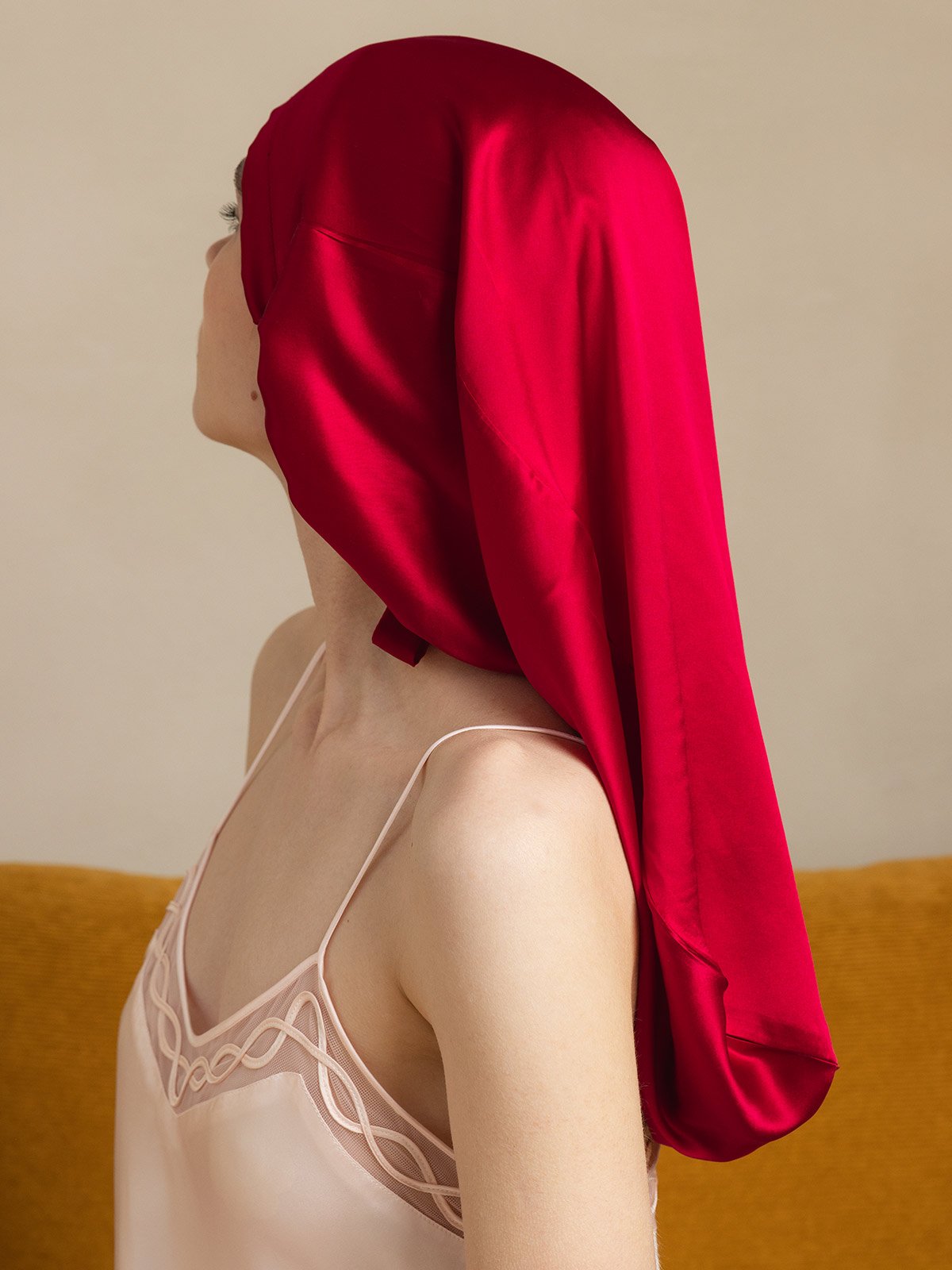 [Wine] SilkSilky-CA 19Momme Silk Sleep Cap 002