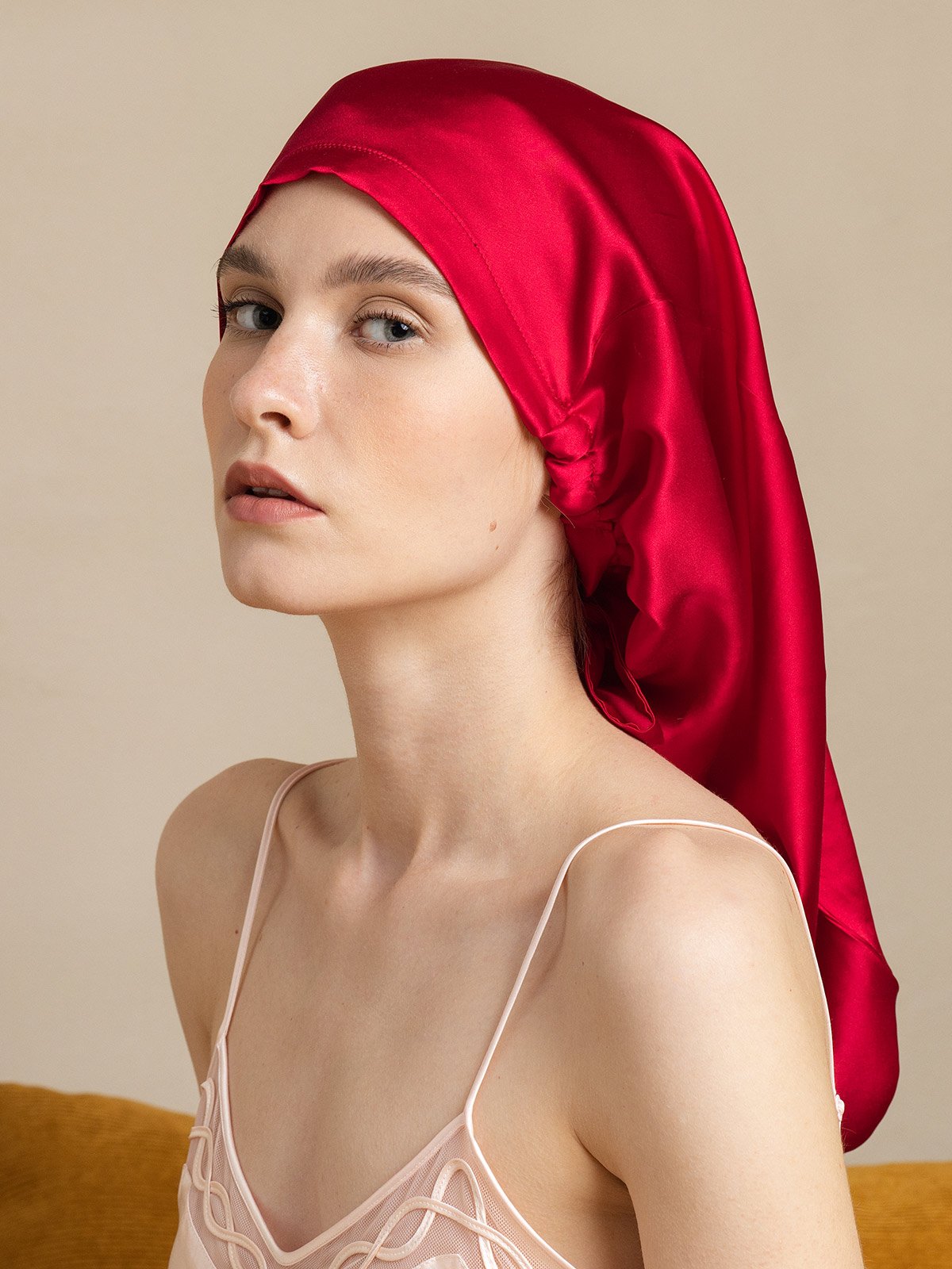 [Wine] SilkSilky-CA 19Momme Silk Sleep Cap 003
