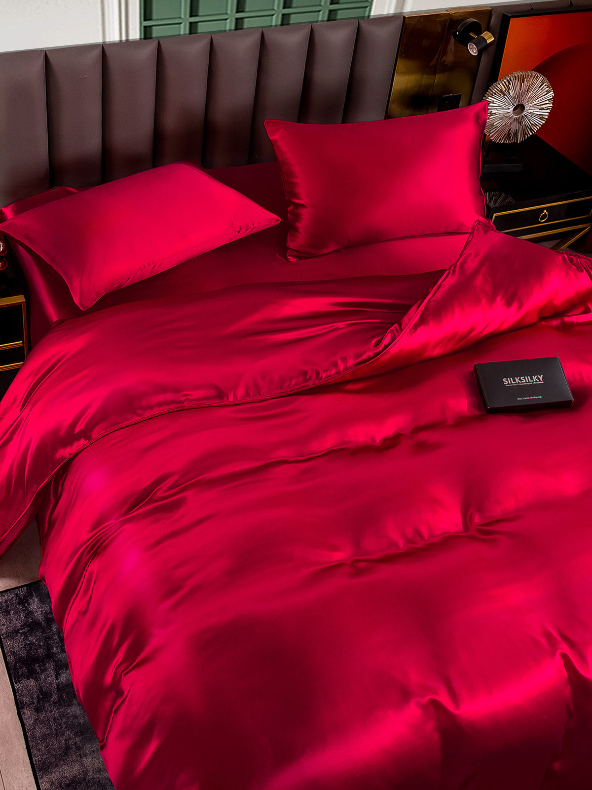 [Wine] SilkSilky-CA 25Momme Pure Silk Bedding Set 002