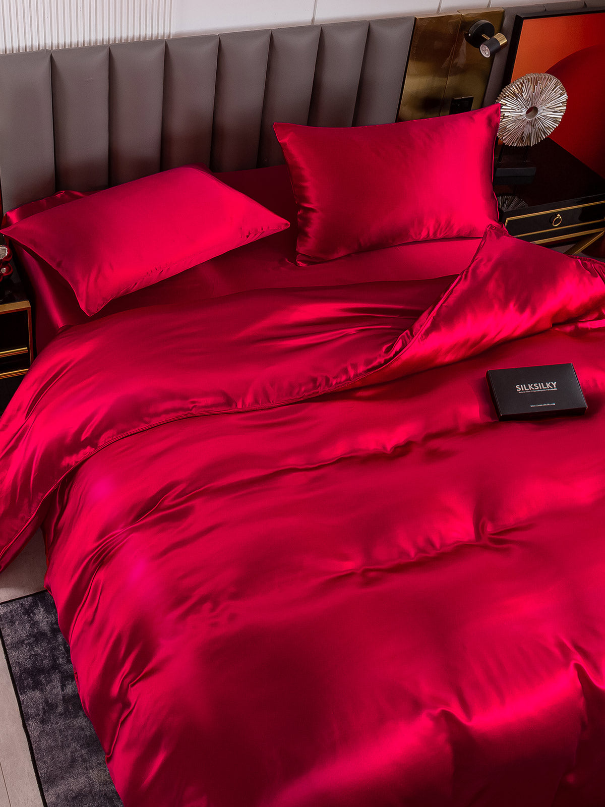 [Wine] SilkSilky-CA 25Momme Pure Silk Duvet Cover 001