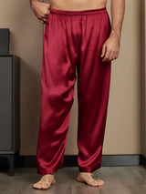 [Wine] SilkSilky-CA Pure Silk Mens Sleep Bottoms 003