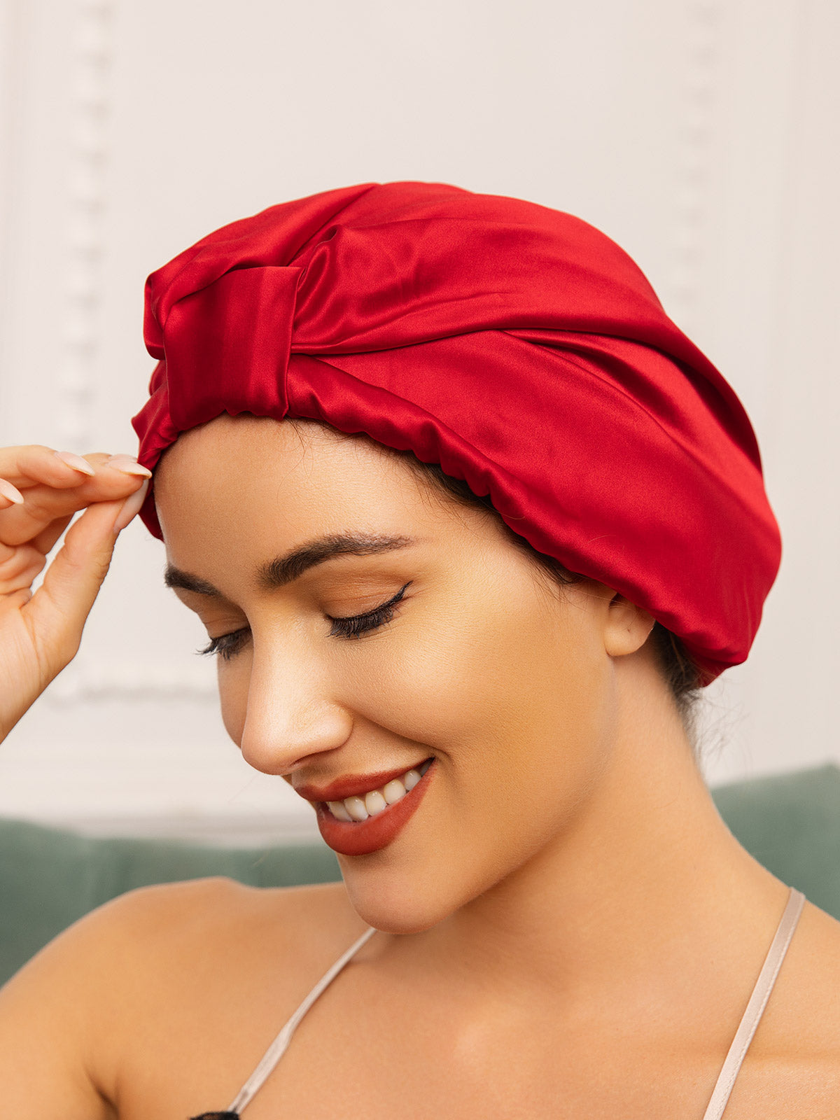 [Wine] SilkSilky-CA Pure Silk Sleep Cap 001