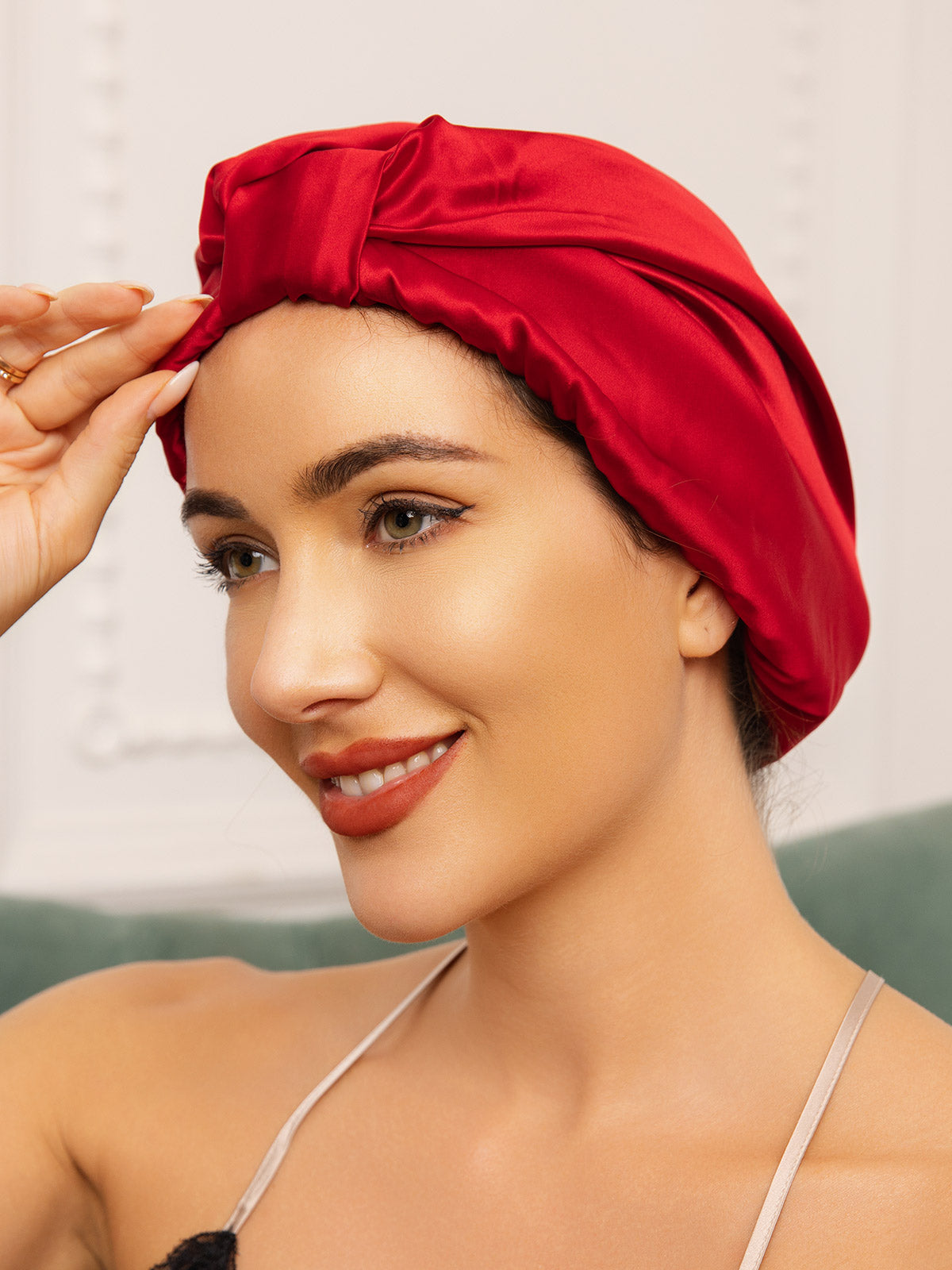 [Wine] SilkSilky-CA Pure Silk Sleep Cap 002