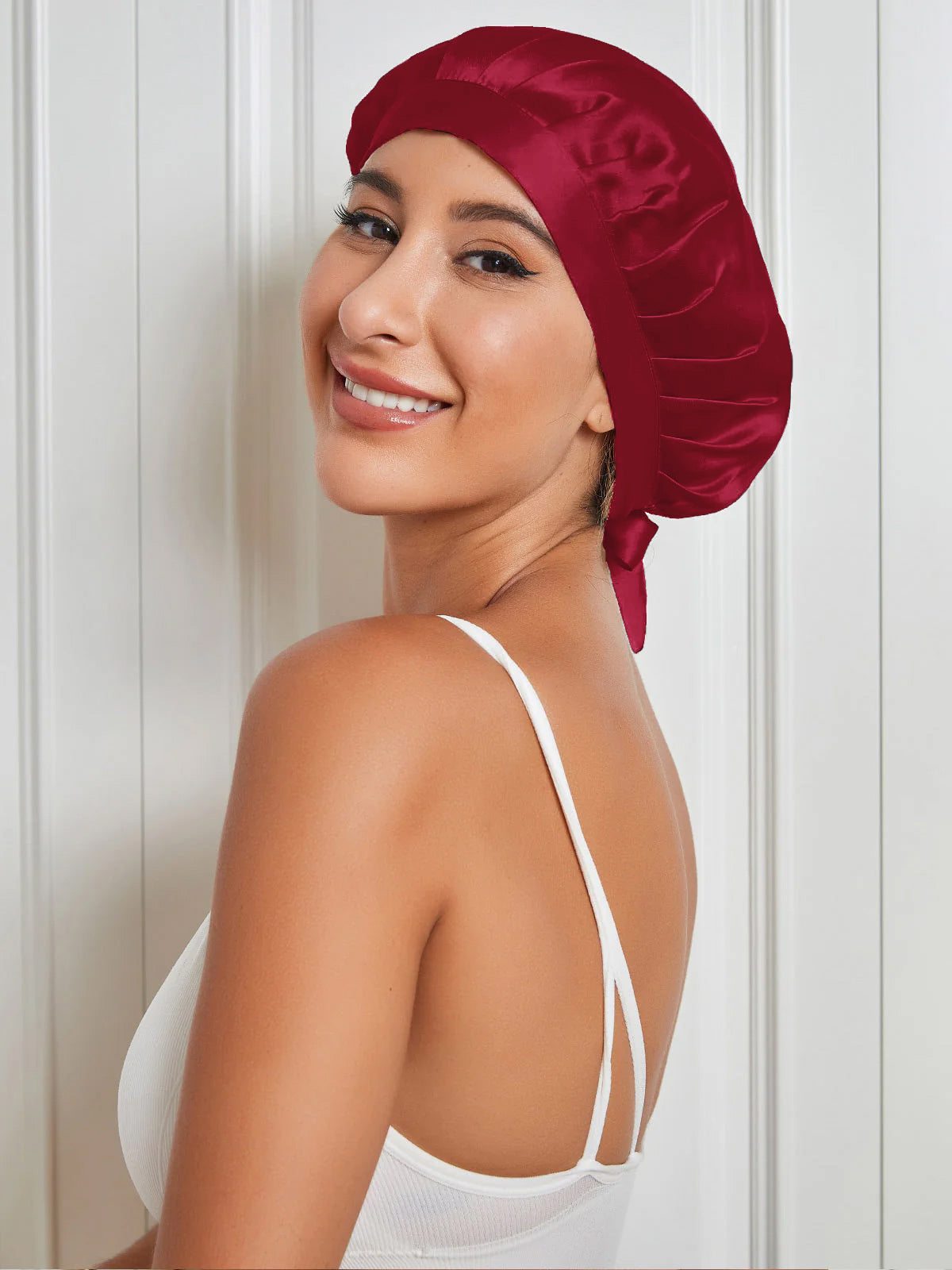 [Wine] SilkSilky-CA Pure Silk Sleep Cap 004