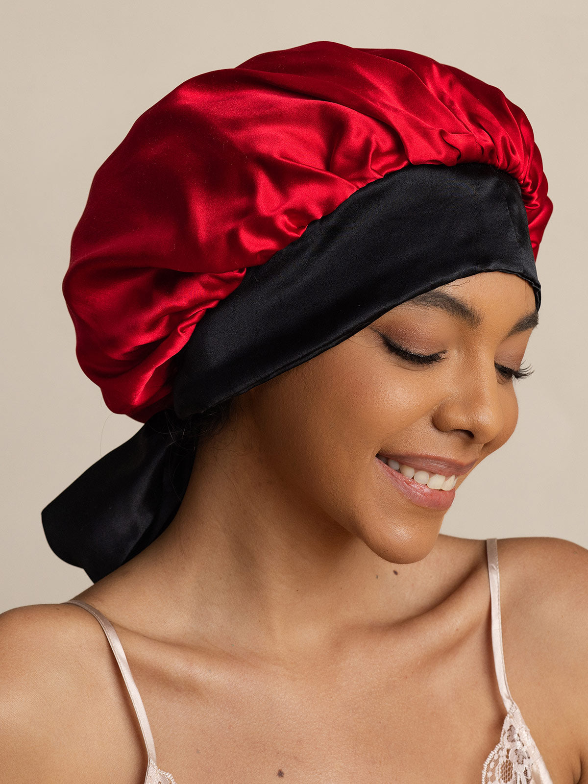 [Wine] SilkSilky-CA Pure Silk Sleep Cap 006