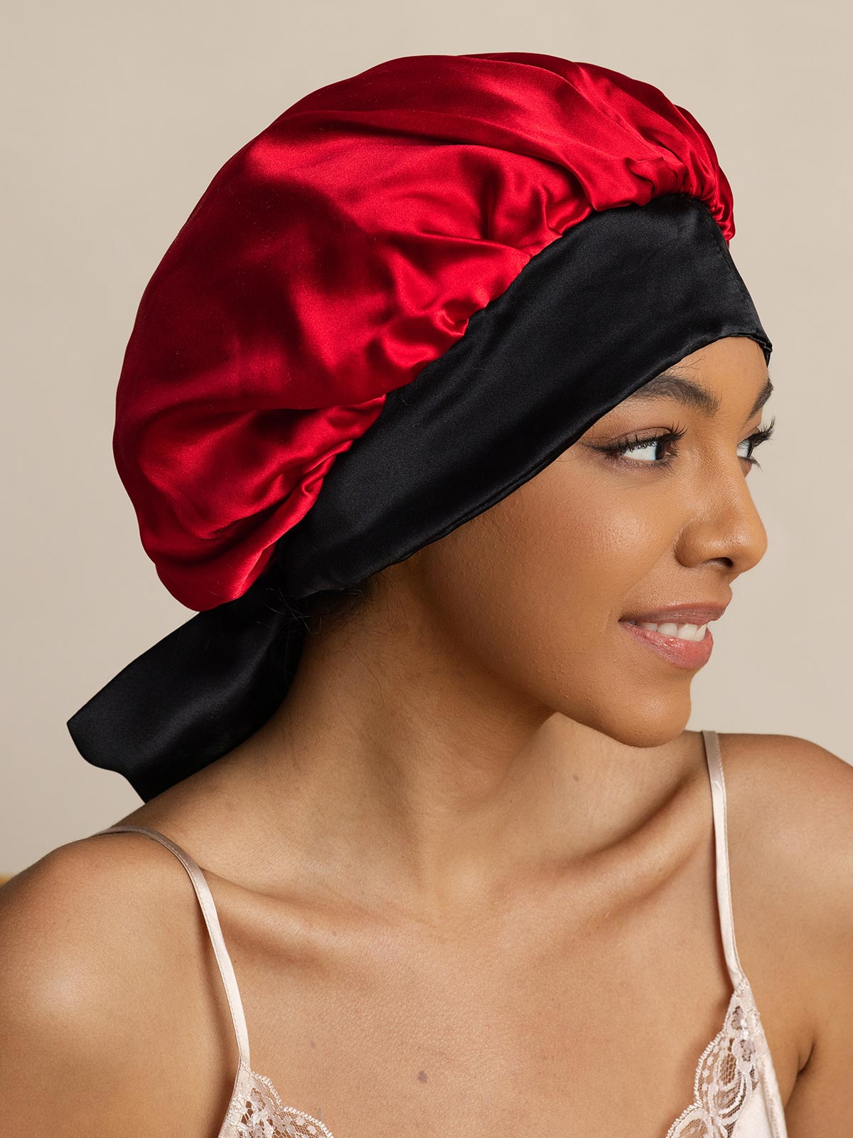 [Wine] SilkSilky-CA Pure Silk Sleep Cap 007