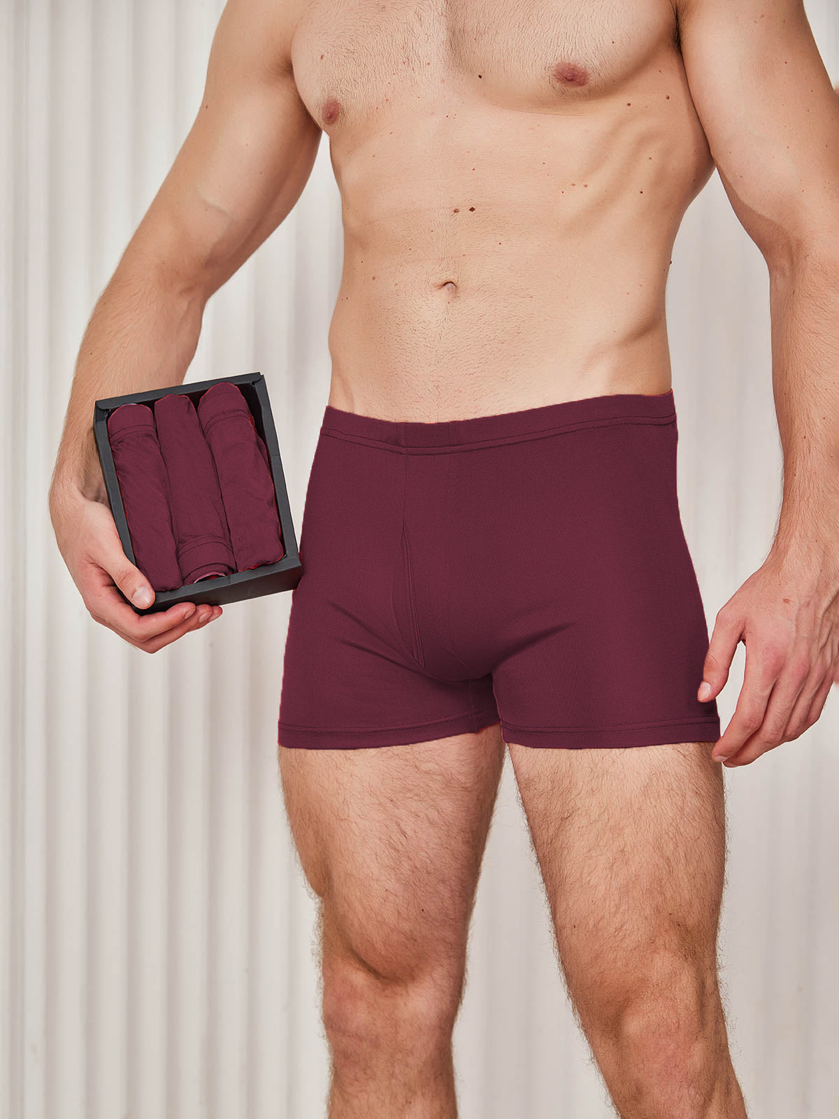 [Wine] SilkSilky-CA Silk Knitted Mens Underwear 001
