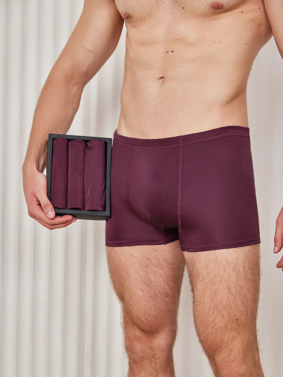[Wine] SilkSilky-CA Silk Knitted Mens Underwear 001