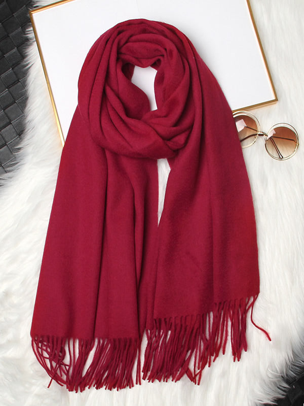 [Wine] SilkSilky-CA Wool Scarf 004