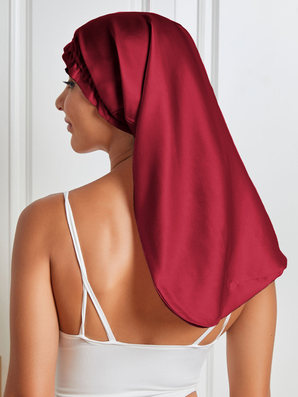 [Wine] SilkSilky-CA Pure Silk Sleep Cap 006