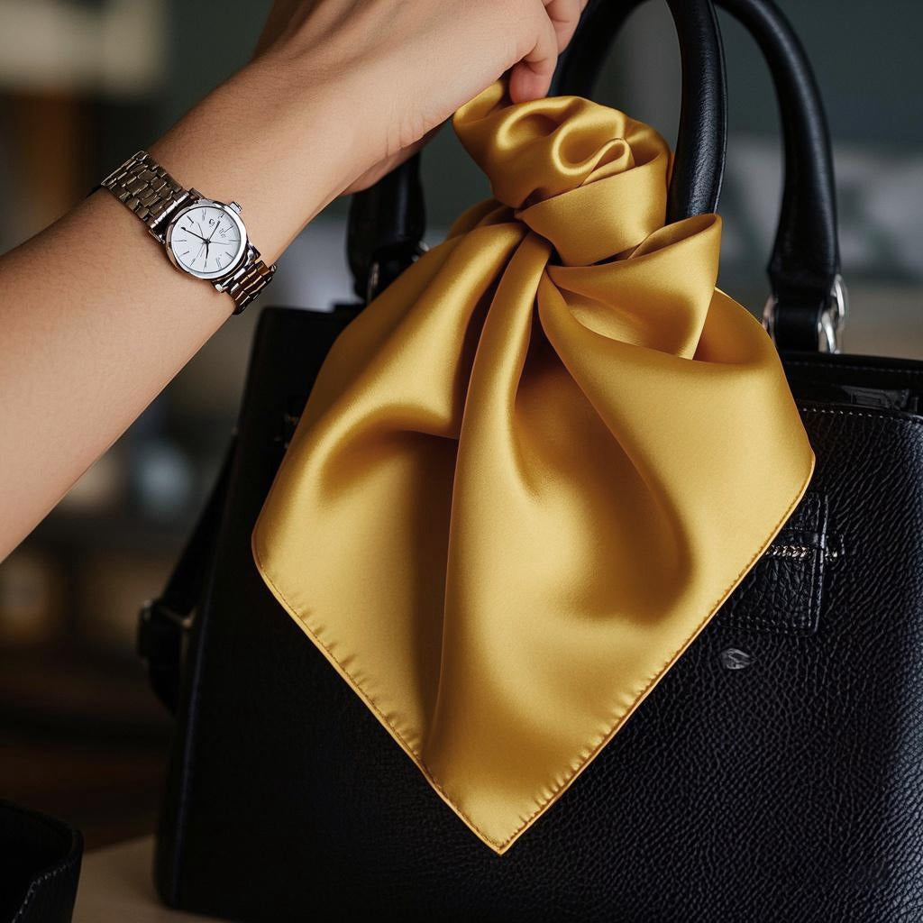 [Yellow] SilkSilky-CA Pure Silk Scarf 001